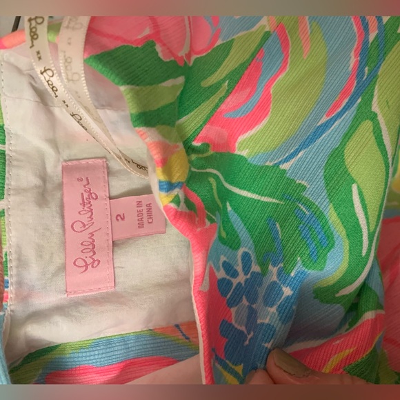 Lilly Pulitzer Grayes Shift Dress So A Peeling gold back zipper Size 2 - Picture 3 of 3